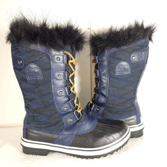 Sorel Women's Tofino II US 10 Blue Black Waterproof Faux Fur Winter Boots - Picture 8 of 12